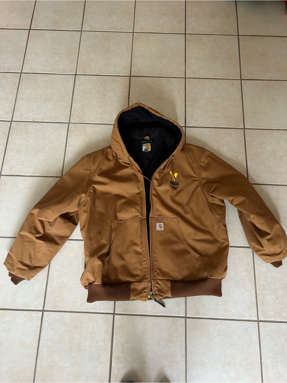 Carhartt Sandstone Active Jacket / Hooded Work Coat / XL